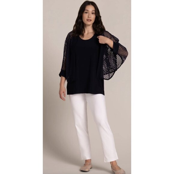 SYMPLI Narrow Pant Midi White Pull On Lagenlook Minimalist Officecore US 6 NWT - Picture 1 of 15